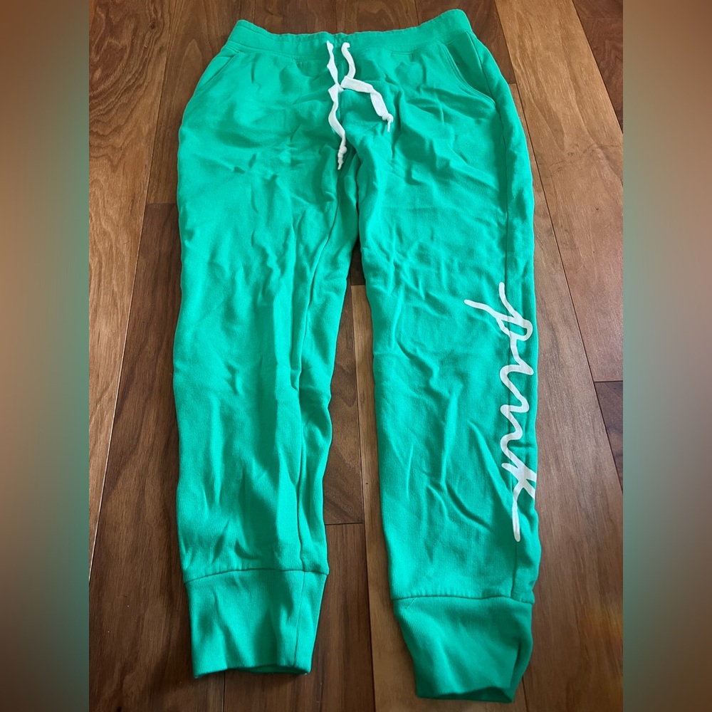 PINK Victoria's Secret Vibrant Green Joggers